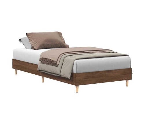 Estructura de cama sin colchón madera marrón roble 75x190 cm