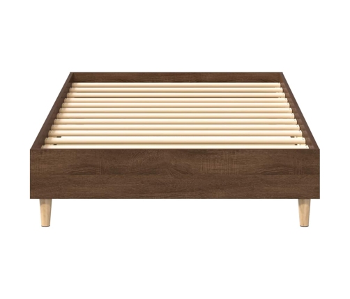 Estructura de cama sin colchón madera marrón roble 75x190 cm