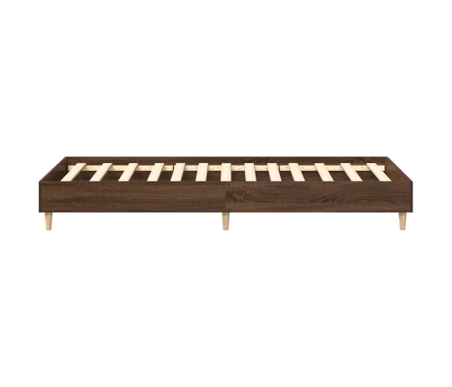 Estructura de cama sin colchón madera marrón roble 75x190 cm