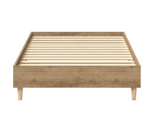 Estructura de cama sin colchón roble artesanal 75x190 cm madera