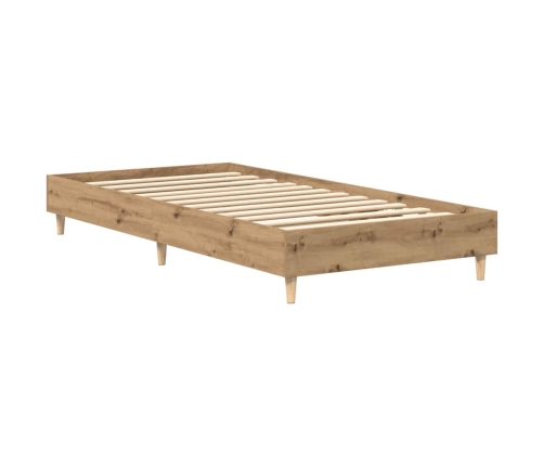 Estructura de cama sin colchón roble artesanal 75x190 cm madera