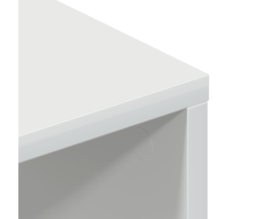 Mueble de TV madera contrachapada blanco brillante 100x40x40 cm