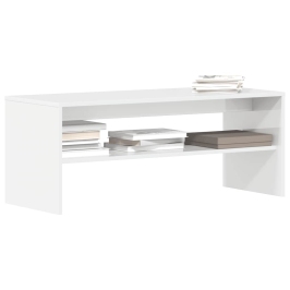 Mueble de TV madera contrachapada blanco brillante 100x40x40 cm