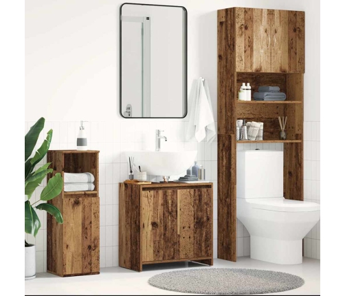 Armario para lavabo de baño madera ingeniería envejecida