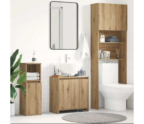 Mueble de lavabo de baño madera roble artisan 60x33x60 cm