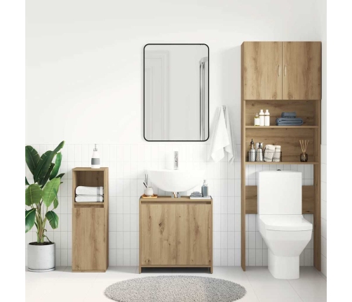 Mueble de lavabo de baño madera roble artisan 60x33x60 cm