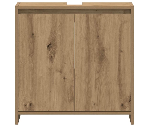 Mueble de lavabo de baño madera roble artisan 60x33x60 cm