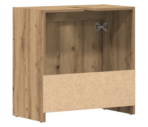 Mueble de lavabo de baño madera roble artisan 60x33x60 cm