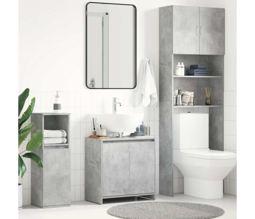 Armario lavabo baño madera ingeniería gris hormigón 60x33x60 cm