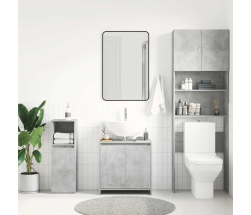 Armario lavabo baño madera ingeniería gris hormigón 60x33x60 cm