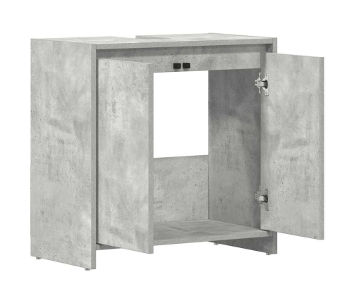 Armario lavabo baño madera ingeniería gris hormigón 60x33x60 cm