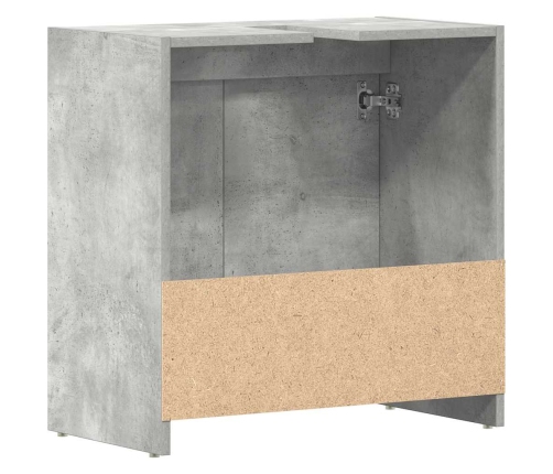 Armario lavabo baño madera ingeniería gris hormigón 60x33x60 cm