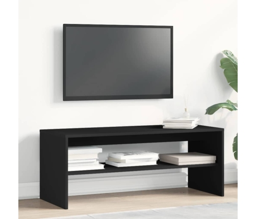 Mueble para TV madera contrachapada negro100x40x40 cm