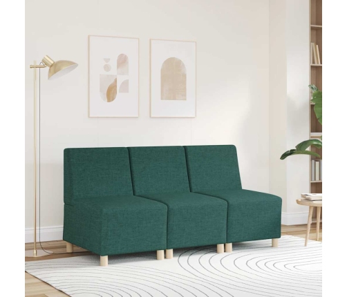 Sillón Sofá Tela Verde Oscuro 55 cm