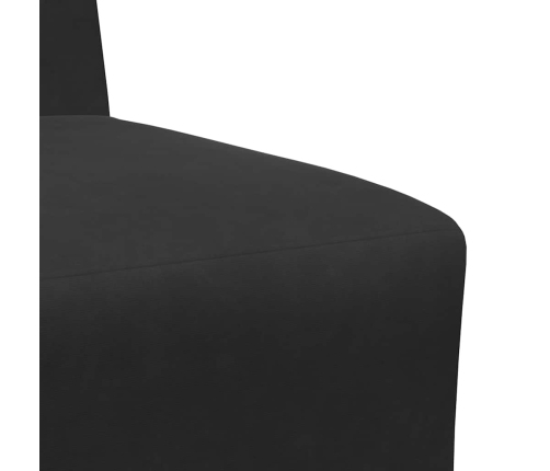 Sillón de terciopelo negro 55 cm