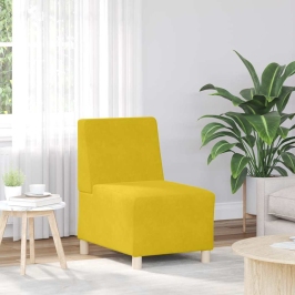 Sillón de terciopelo amarillo 55 cm