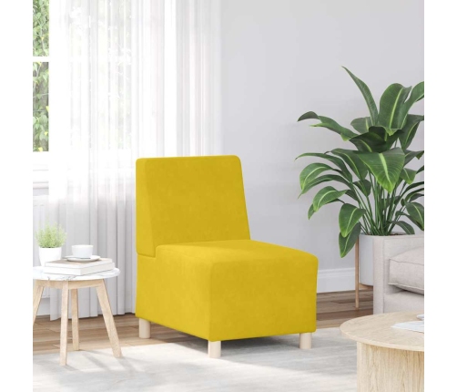 Sillón de terciopelo amarillo 55 cm