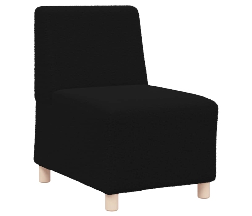 Sillón de sofá negro 55 cm tejido imitación lana rizada