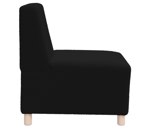 Sillón de sofá negro 55 cm tejido imitación lana rizada