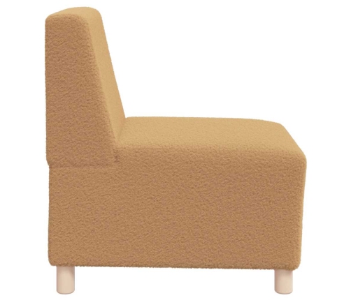 Sillón de sofá beige 55 cm tejido imitación lana rizada