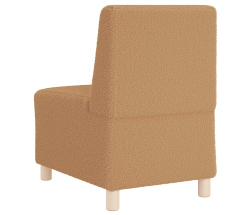 Sillón de sofá beige 55 cm tejido imitación lana rizada