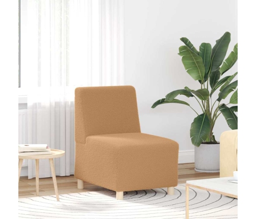 Sillón de sofá beige 55 cm tejido imitación lana rizada