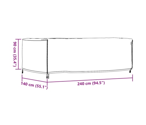 Cubiertas muebles jardín 2 uds impermeable 420D 240x140x90 cm