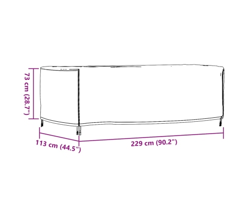 Cubiertas de muebles jardín 2uds impermeable 420D 229x113x73 cm