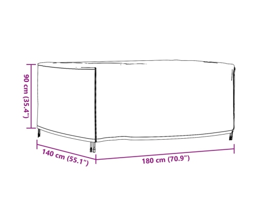 Cubiertas muebles jardín 2 uds impermeable 420D 180x140x90 cm