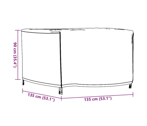 Cubiertas muebles jardín 2 uds impermeable 420D 135x135x90 cm