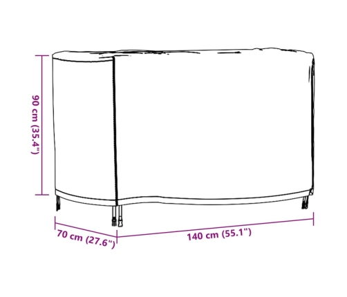 Cubiertas muebles jardín 2 uds impermeable 420D 140x70x90 cm