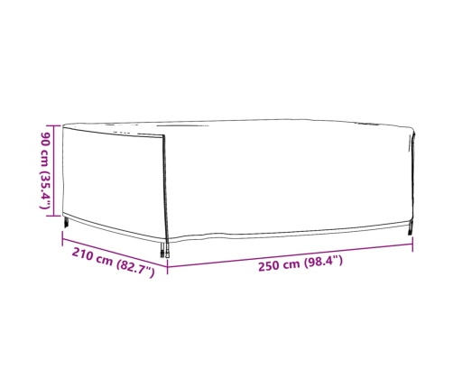 Cubiertas muebles jardín 2 uds impermeable 420D 250x210x90 cm