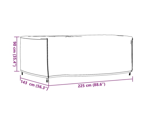 Cubiertas de muebles jardín 2uds impermeable 420D 225x143x90cm