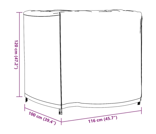 Cubiertas muebles jardín 2 uds impermeable 420D 116x100x120 cm