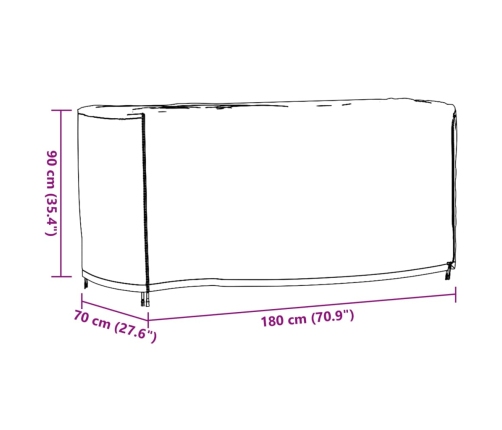 Cubiertas muebles jardín 2 uds impermeable 420D 180x70x90 cm