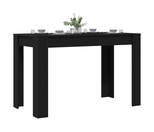 Mesa de comedor de madera ingeniería roble negro 120x60x76 cm