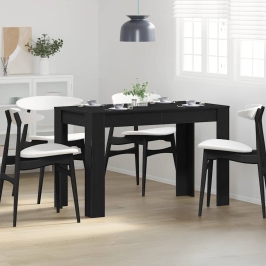 Mesa de comedor de madera ingeniería roble negro 120x60x76 cm