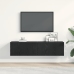 Mueble de TV de madera de roble negro 120x30x30,5 cm