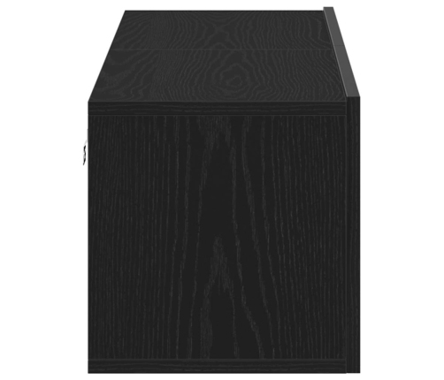 Mueble de TV de madera de roble negro 120x30x30,5 cm