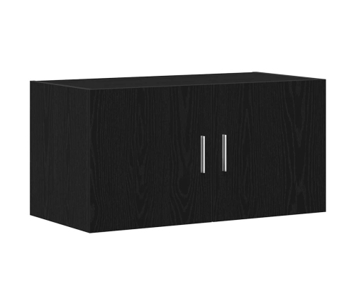 Armario de pared de madera ingeniería roble negro 80x39x40 cm