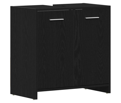 Mueble de baño para lavabo de madera de roble negro 60x33x60 cm