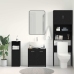 Mueble de baño para lavabo de madera de roble negro 60x33x60 cm