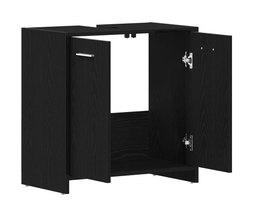 Mueble de baño para lavabo de madera de roble negro 60x33x60 cm