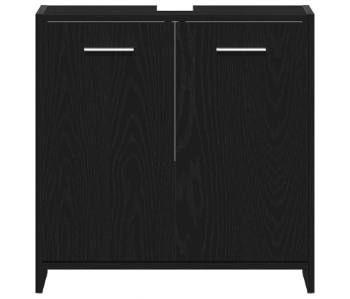 Mueble de baño para lavabo de madera de roble negro 60x33x60 cm