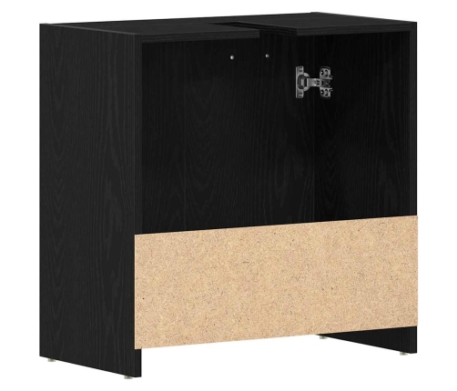 Mueble de baño para lavabo de madera de roble negro 60x33x60 cm