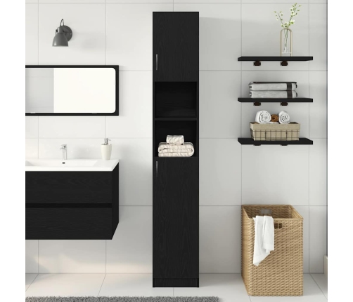 Mueble de baño de madera de roble negro 32x25,5x190 cm