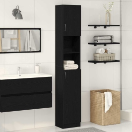 Mueble de baño de madera de roble negro 32x25,5x190 cm