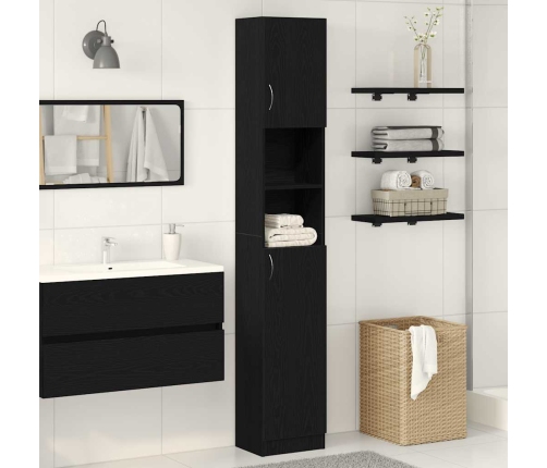 Mueble de baño de madera de roble negro 32x25,5x190 cm