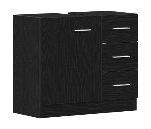 Mueble para lavabo de roble negro 63x30x54 cm