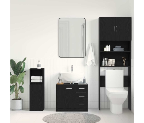 Mueble para lavabo de roble negro 63x30x54 cm